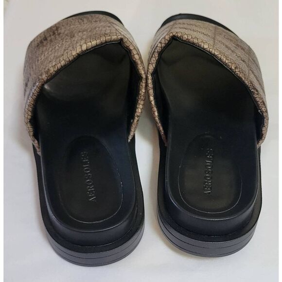 Aerosoles Leila Women's Slide Sandal Snake Reptile Print Sz 8 New - Picture 5 of 10